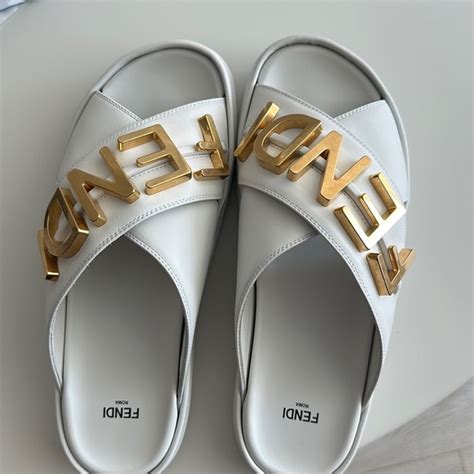 fendi slides white